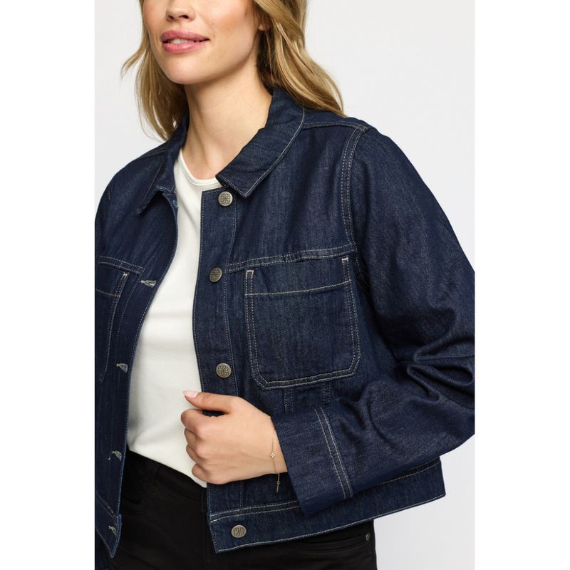 Bolette mørk jeans jakke fra 2-Biz