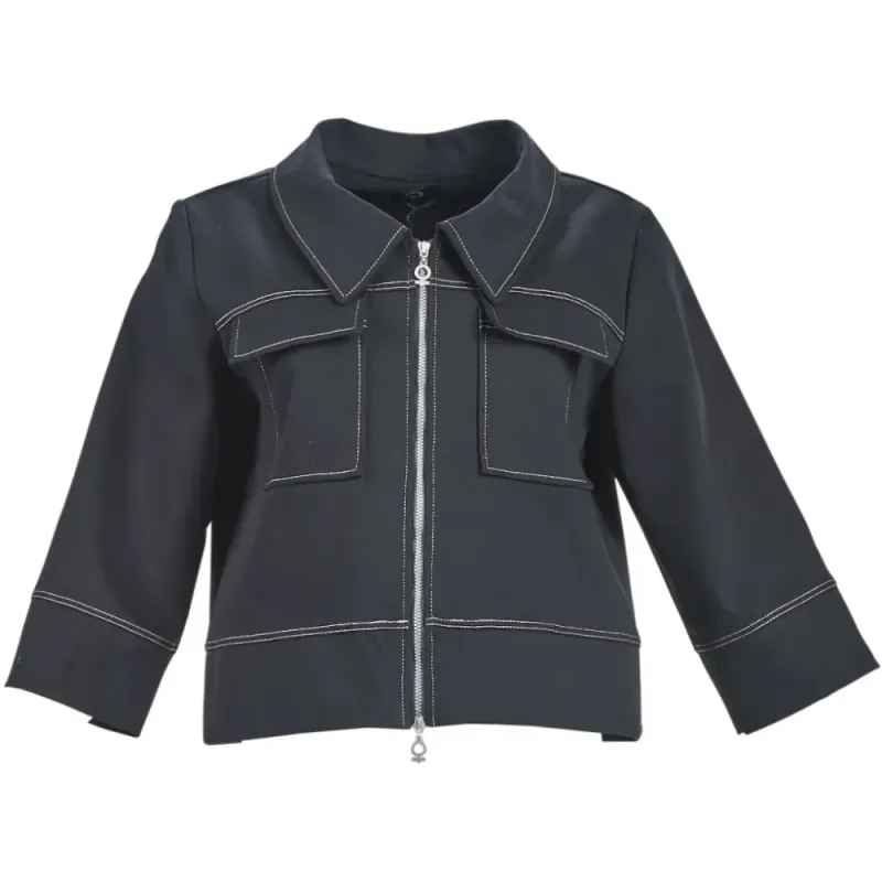 2142 My Soul tøff sort jeans jakke med stretch